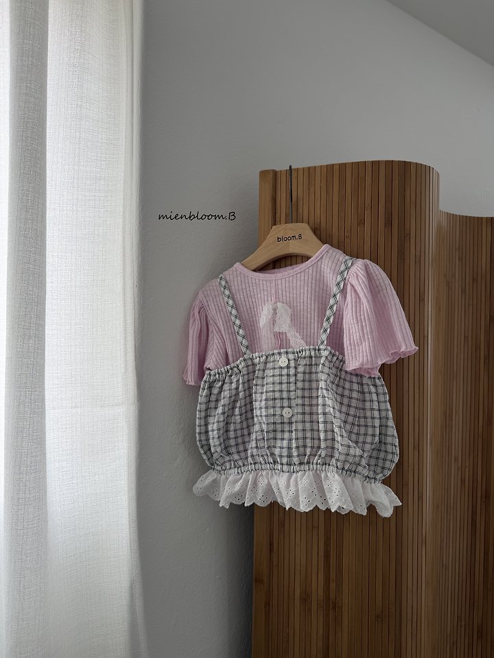 Mienbloom B - Korean Children Fashion - #kidsstore - Kids Check Bustier - 8