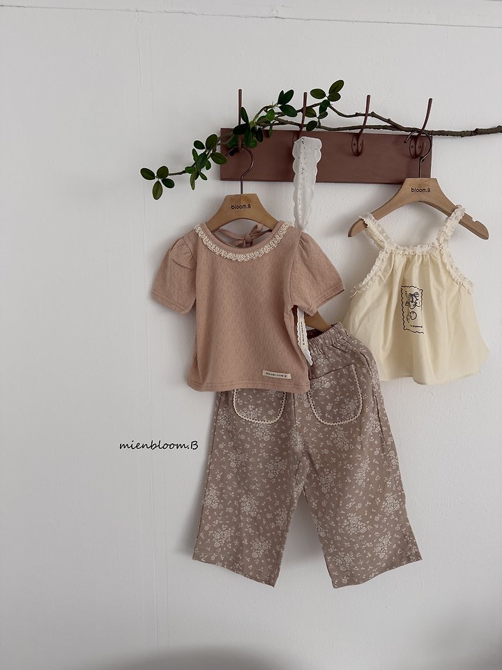 Mienbloom B - Korean Children Fashion - #kidzfashiontrend - Kids Linen Flower Pants - 9