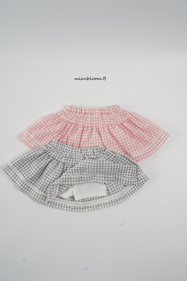 Mienbloom B - Korean Children Fashion - #kidzfashiontrend - Kids Check Skirt - 11