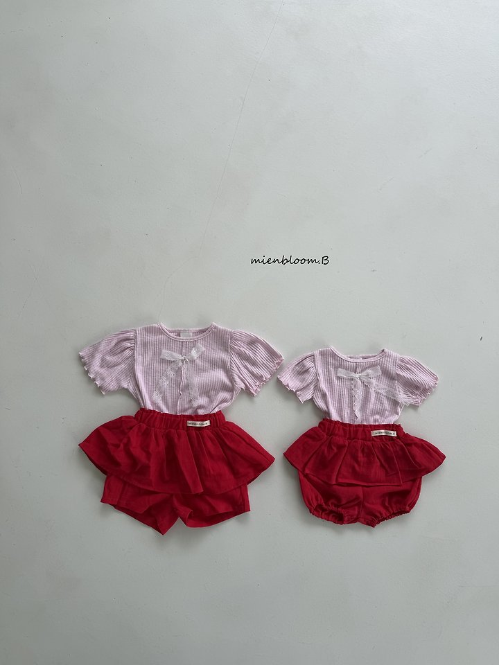Mienbloom B - Korean Children Fashion - #littlefashionista - Kids Ribbed Ribbon Tee - 11