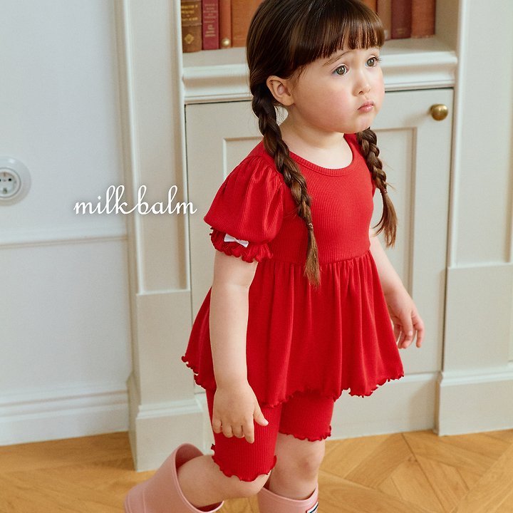Milk Balm - Korean Baby Fashion - #babyboutique - Ribbon Ribbed Set-up - 9