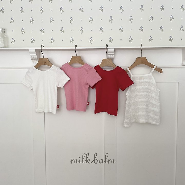 Milk Balm - Korean Baby Fashion - #babyclothing - Eyelet X-Strap Short Sleeve Tee