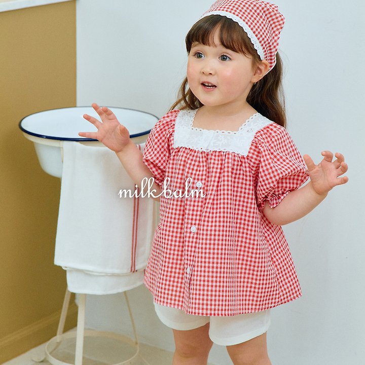 Milk Balm - Korean Baby Fashion - #babyboutiqueclothing - Ivy Check Blouse - 4