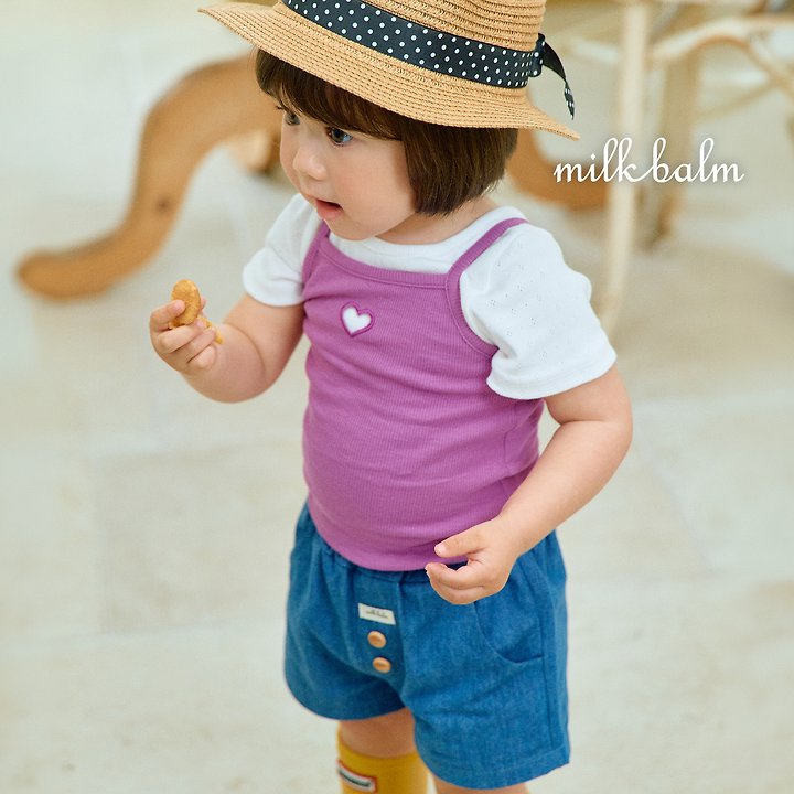 Milk Balm - Korean Baby Fashion - #babyfashion - Heart Ribbed Sleeveless - 5