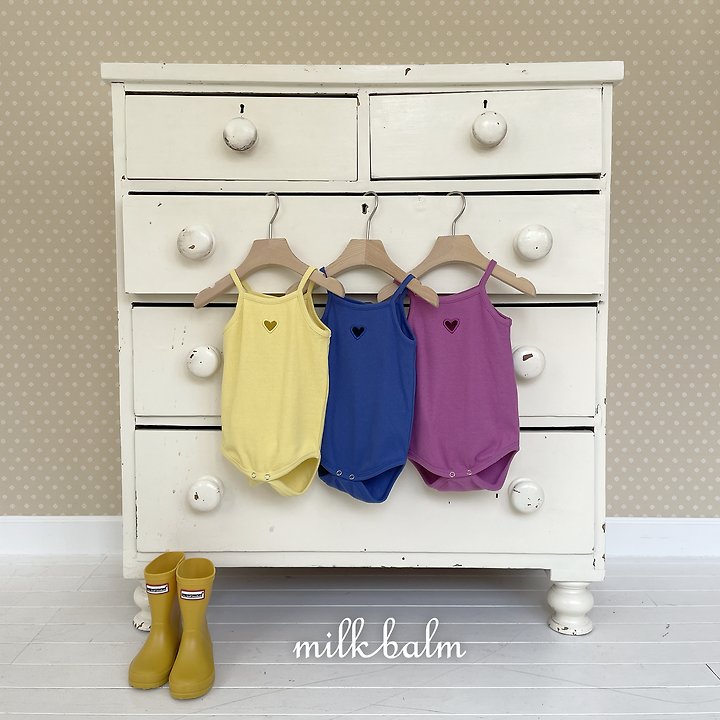 Milk Balm - Korean Baby Fashion - #babyclothing - Heart Ribbed Suit - 4