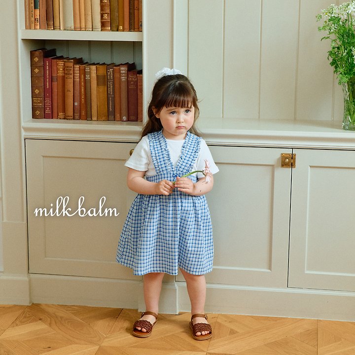 Milk Balm - Korean Baby Fashion - #babyfashion - Ribbon Embroidered Suspender Skirt