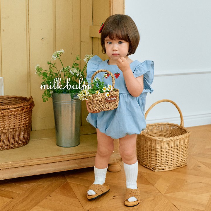 Milk Balm - Korean Baby Fashion - #babyfashion - Strawberry Denim Suit - 8