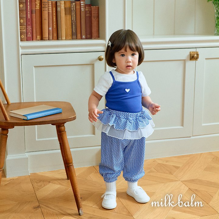 Milk Balm - Korean Baby Fashion - #babyfashion - Check Frill Pants - 4