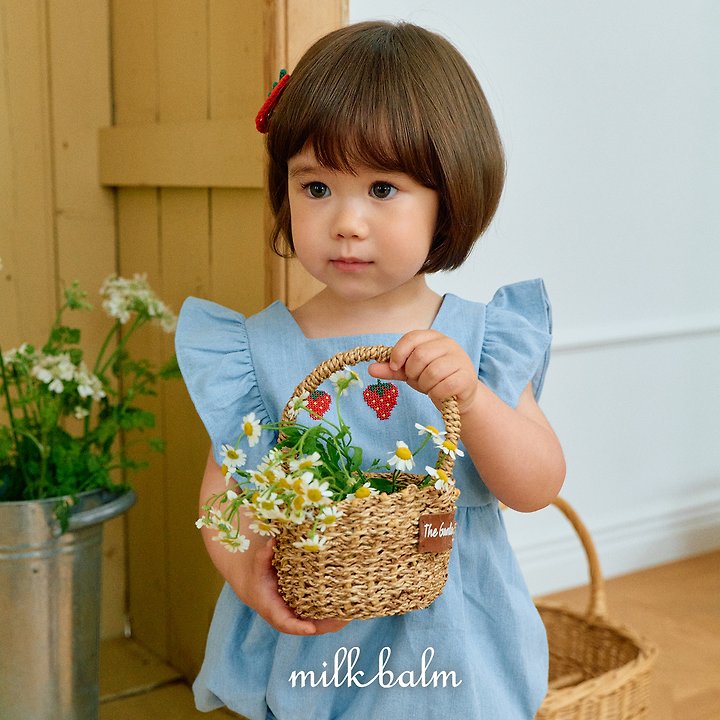 Milk Balm - Korean Baby Fashion - #babyfever - Strawberry Denim Suit - 9