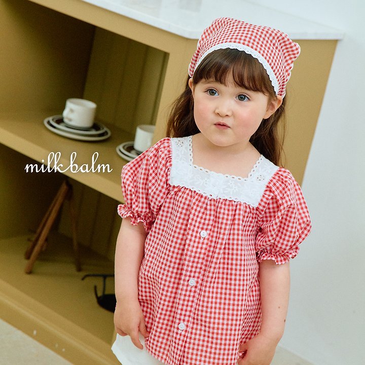 Milk Balm - Korean Baby Fashion - #babyfever - Ivy Check Blouse - 6