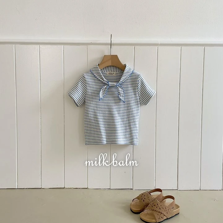 Milk Balm - Korean Baby Fashion - #babygirlfashion - Sailor Short Sleeve Tee - 9