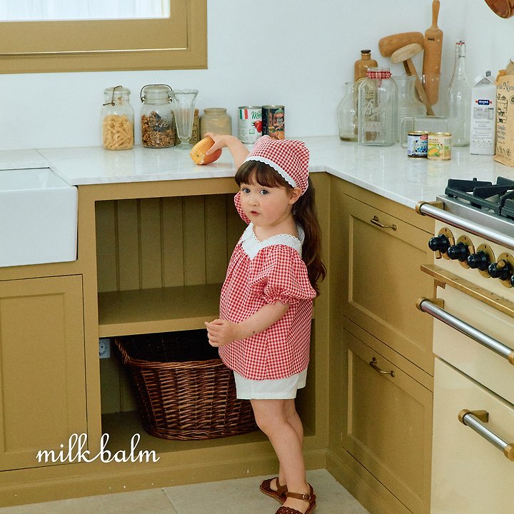 Milk Balm - Korean Baby Fashion - #babygirlfashion - Ivy Check Blouse - 7