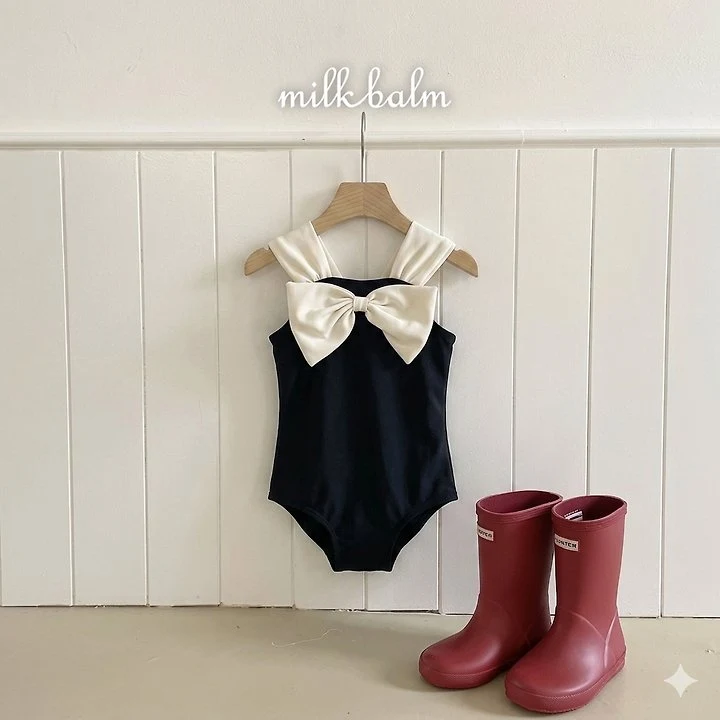 Milk Balm - Korean Baby Fashion - #babygirlfashion - Ribbon Swimsuit - 12