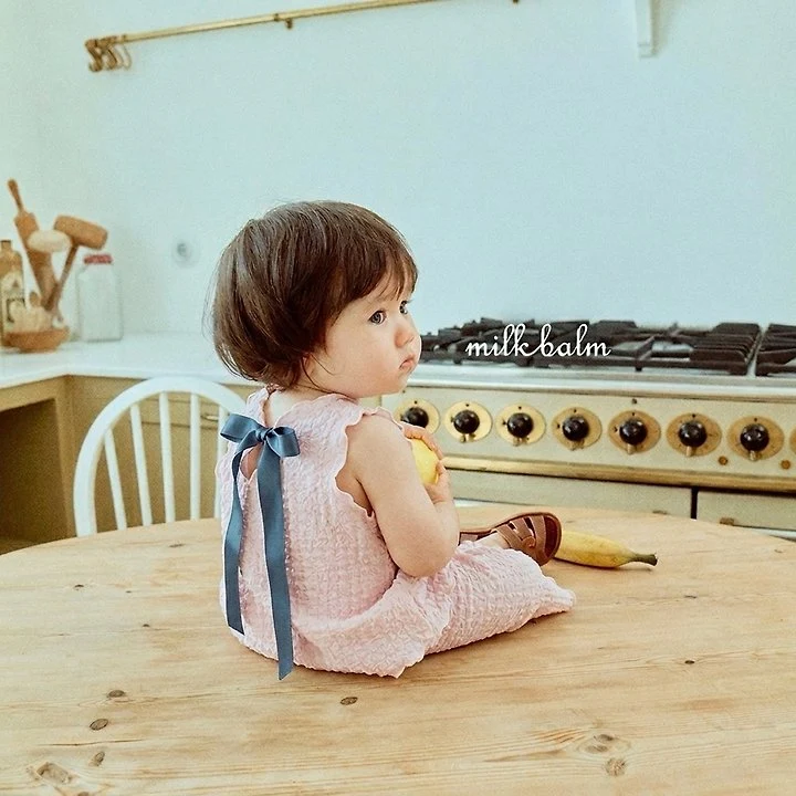 Milk Balm - Korean Baby Fashion - #babygirlfashion - Bring Sleeveless Set-up - 3