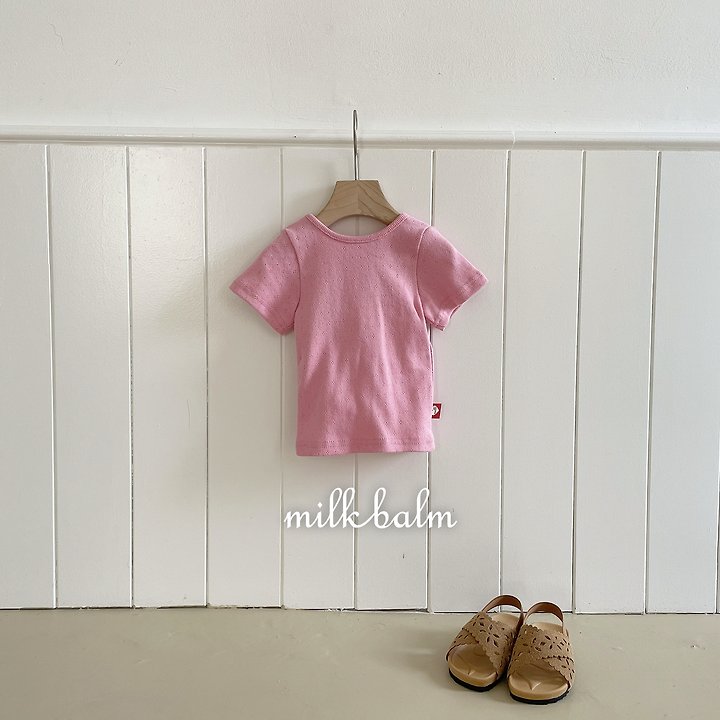 Milk Balm - Korean Baby Fashion - #babylifestyle - Eyelet X-Strap Short Sleeve Tee - 5