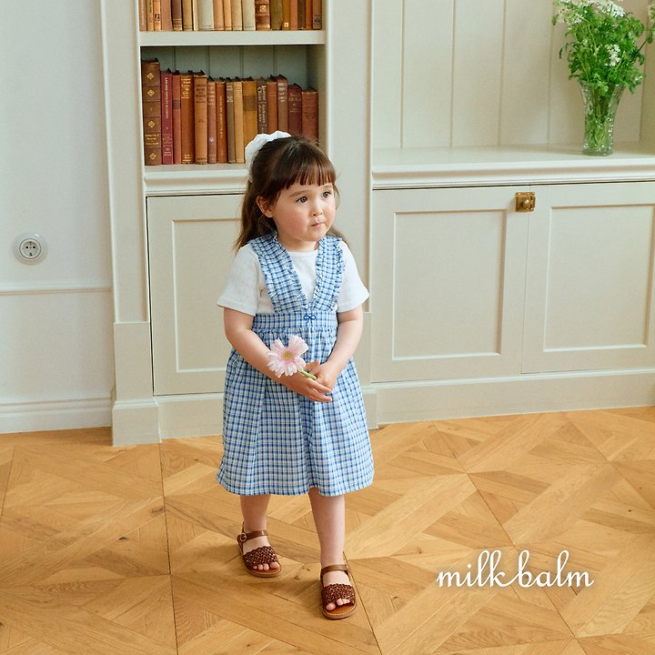 Milk Balm - Korean Baby Fashion - #babyoninstagram - Ribbon Embroidered Suspender Skirt - 5