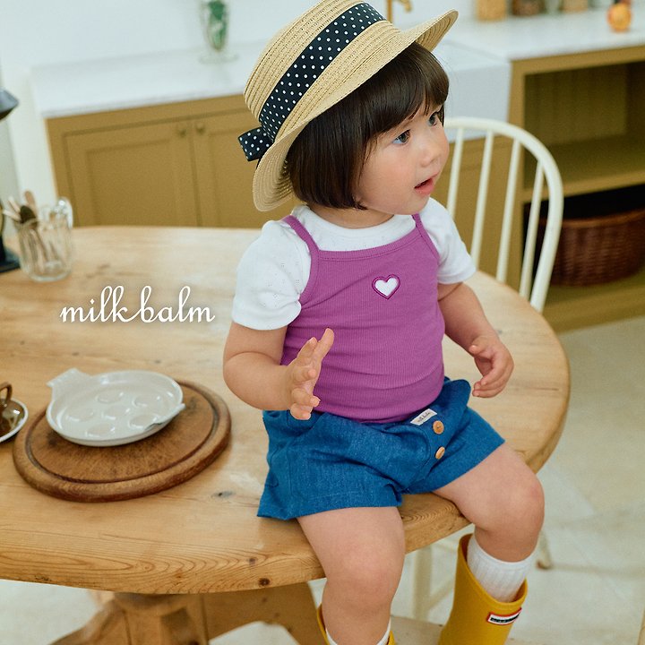 Milk Balm - Korean Baby Fashion - #babyootd - Heart Ribbed Sleeveless - 10
