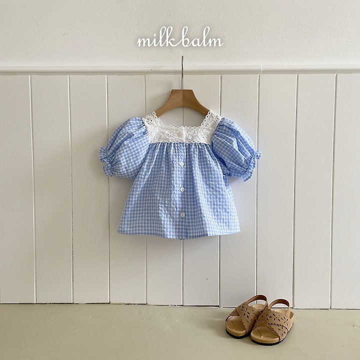 Milk Balm - Korean Baby Fashion - #babyootd - Ivy Check Blouse - 10