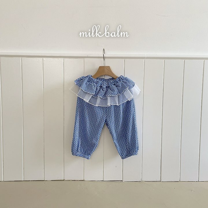 Milk Balm - Korean Baby Fashion - #babyoutfit - Check Frill Pants - 9