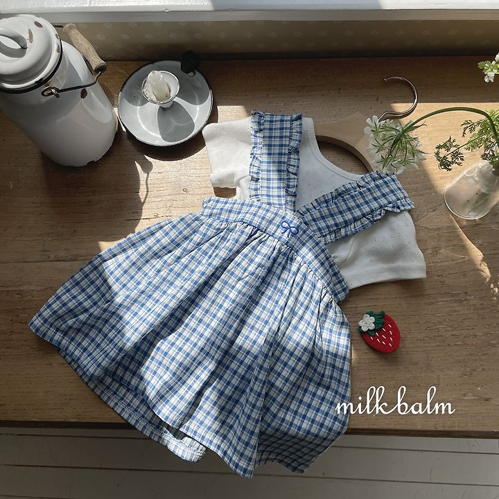 Milk Balm - Korean Baby Fashion - #babyoutfit - Eyelet X-Strap Short Sleeve Tee - 8