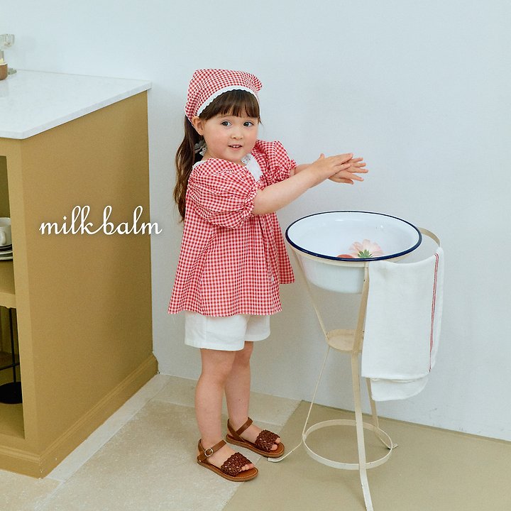 Milk Balm - Korean Baby Fashion - #babyoutfit - Ivy Check Blouse - 11