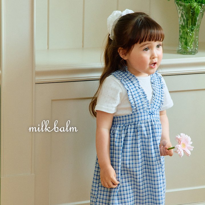 Milk Balm - Korean Baby Fashion - #babywear - Ribbon Embroidered Suspender Skirt - 9