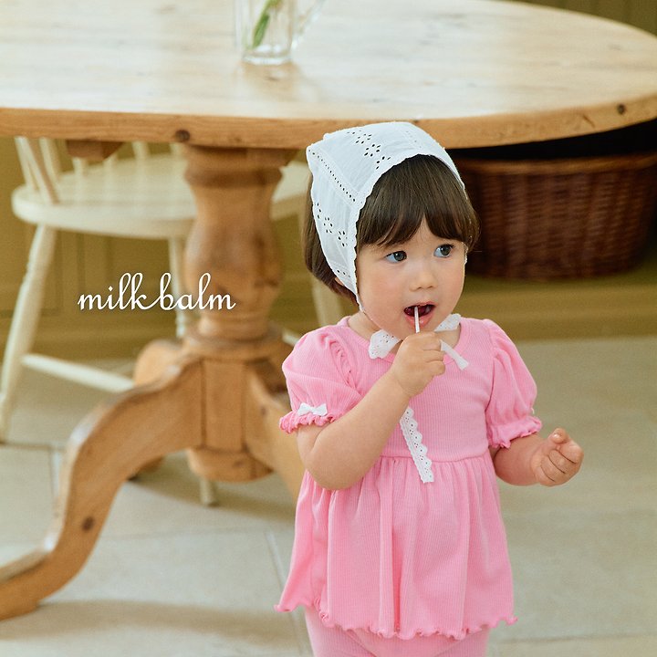 Milk Balm - Korean Baby Fashion - #babywear - Ribbon Ribbed Set-up - 5