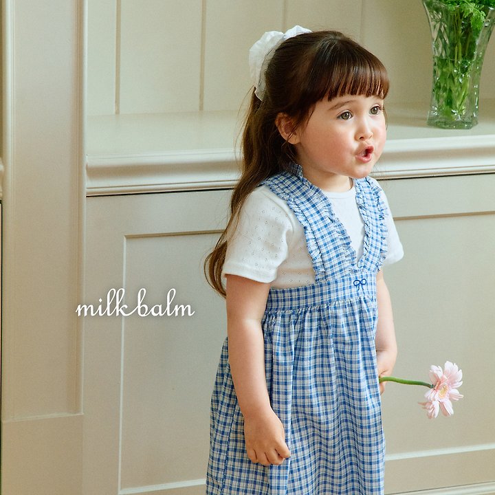 Milk Balm - Korean Baby Fashion - #onlinebabyboutique - Ribbon Embroidered Suspender Skirt - 10