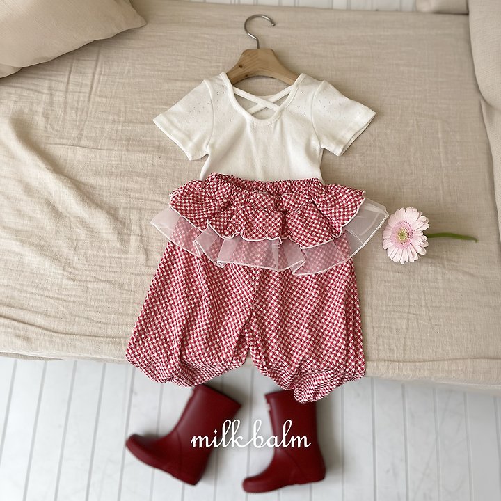 Milk Balm - Korean Baby Fashion - #onlinebabyshop - Eyelet X-Strap Short Sleeve Tee - 12
