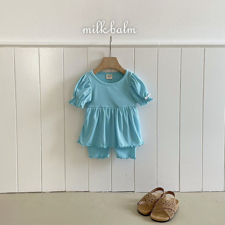 Milk Balm - Korean Baby Fashion - #onlinebabyshop - Ribbon Ribbed Set-up - 7