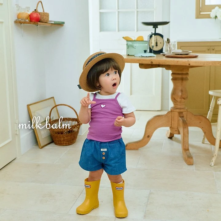 Milk Balm - Korean Baby Fashion - #smilingbaby - Heart Ribbed Sleeveless