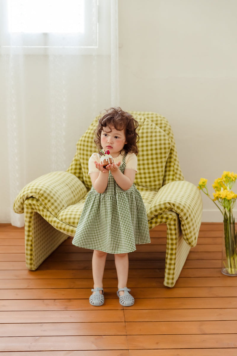 Milk Powder - Korean Children Fashion - #childrensboutique - Check One-piece - 8