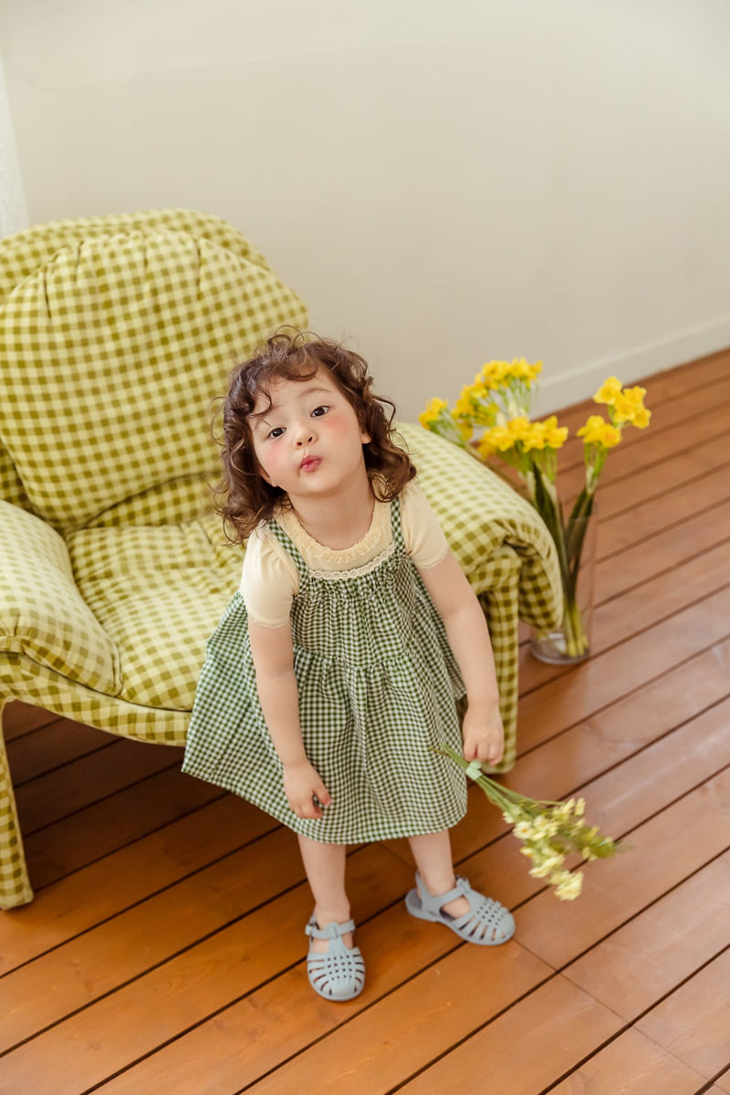 Milk Powder - Korean Children Fashion - #designkidswear - Check One-piece - 9