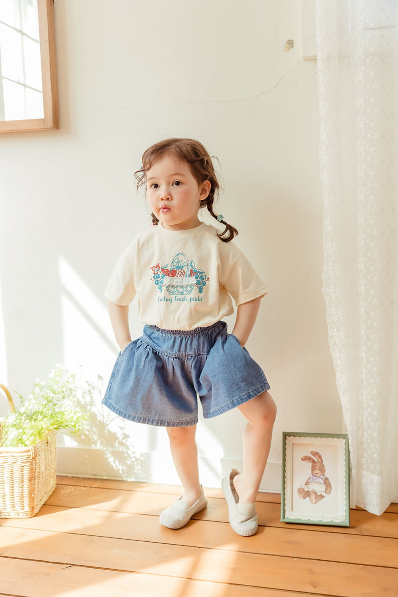 Milk Powder - Korean Children Fashion - #kidsstore - Culotte Denim Pants - 3