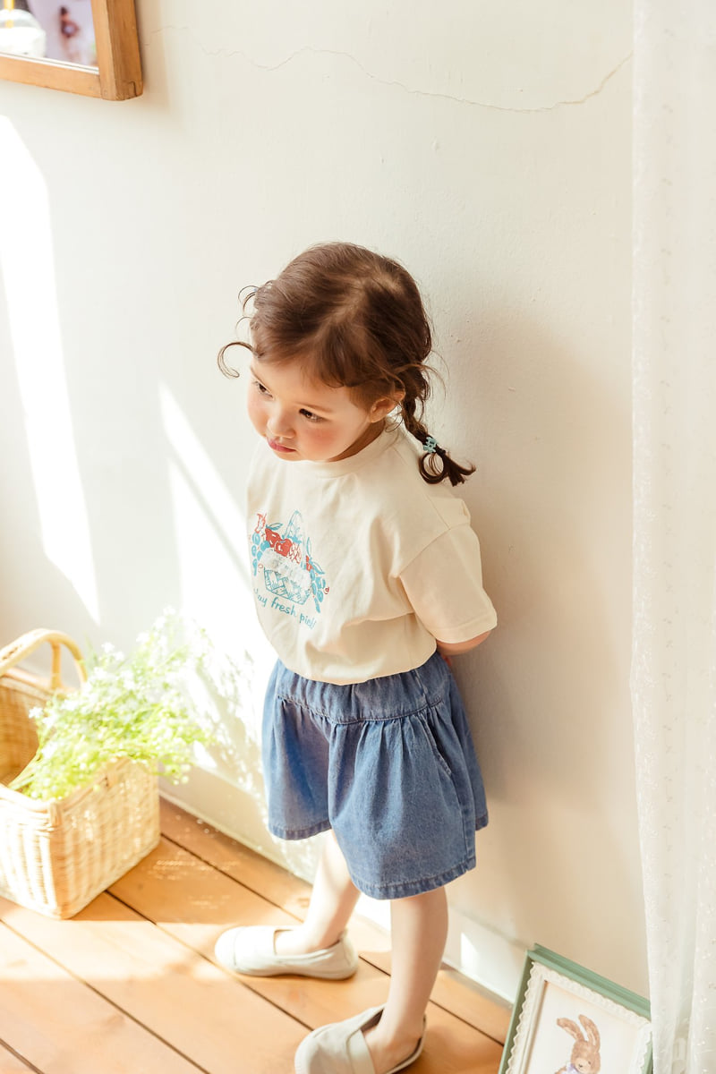 Milk Powder - Korean Children Fashion - #kidsstore - Culotte Denim Pants - 4