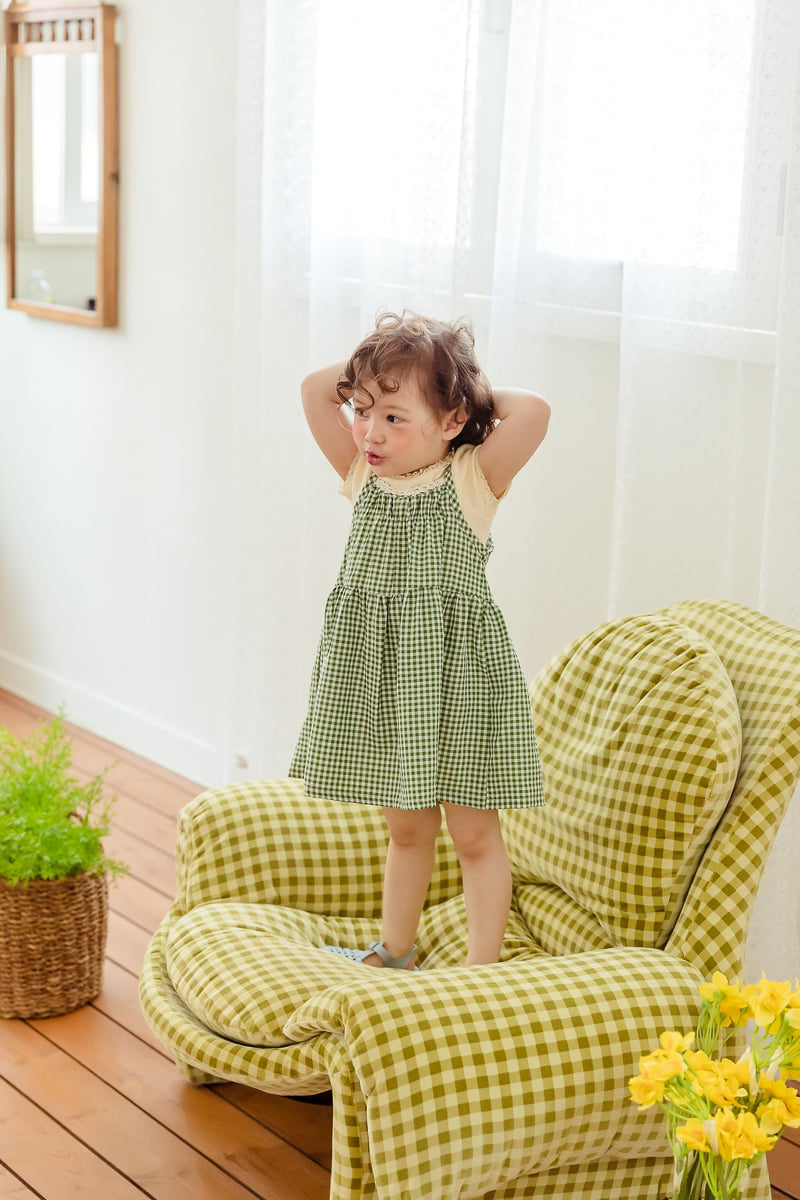 Milk Powder - Korean Children Fashion - #prettylittlegirls - Check One-piece - 3