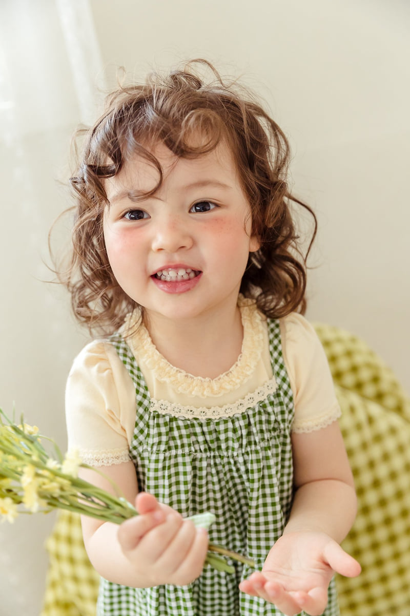 Milk Powder - Korean Children Fashion - #stylishchildhood - Check One-piece - 6