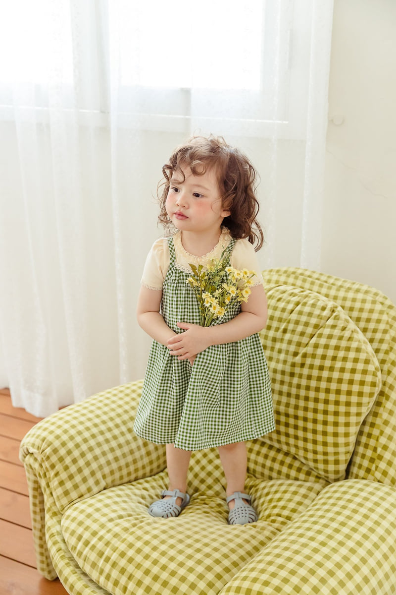 Milk Powder - Korean Children Fashion - #toddlerclothing - Check One-piece - 5