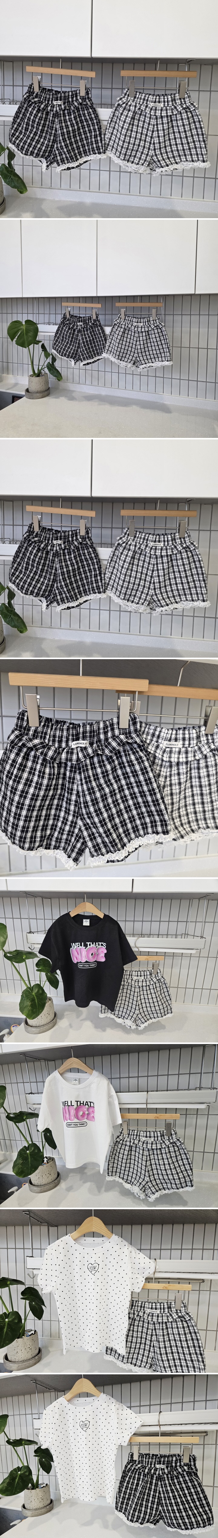 Mini Cabinet - Korean Children Fashion - #discoveringself - Check Shorts
