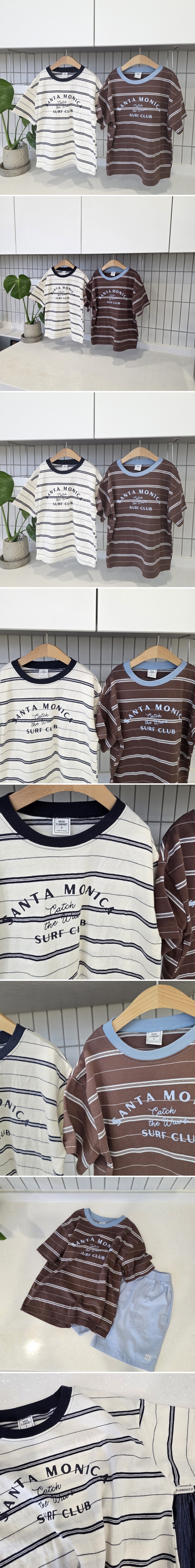 Mini Cabinet - Korean Children Fashion - #toddlerclothing - Santa Striped Tee