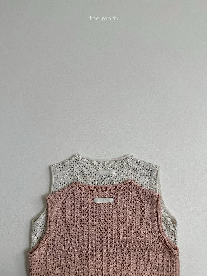 Mini Robe - Korean Baby Fashion - #babyboutique - Eyelet Knit Vest - 6