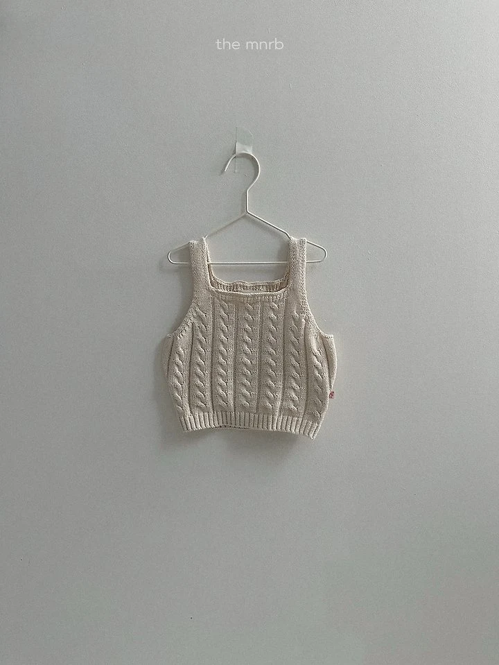 Mini Robe - Korean Baby Fashion - #babyboutique - Cable Knit Vest - 7