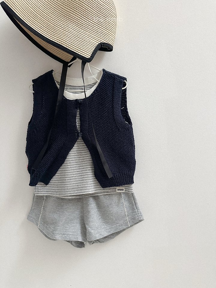 Mini Robe - Korean Baby Fashion - #babyclothing - Button Knit Vest - 9