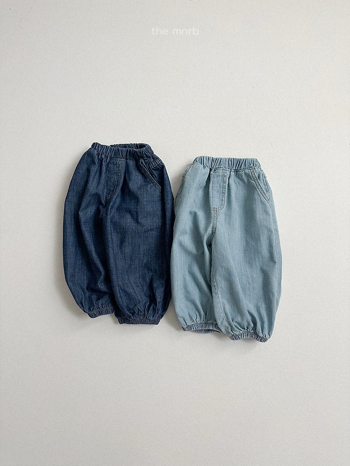 Mini Robe - Korean Baby Fashion - #babyclothing - Slub Denim Jogger Pants - 8