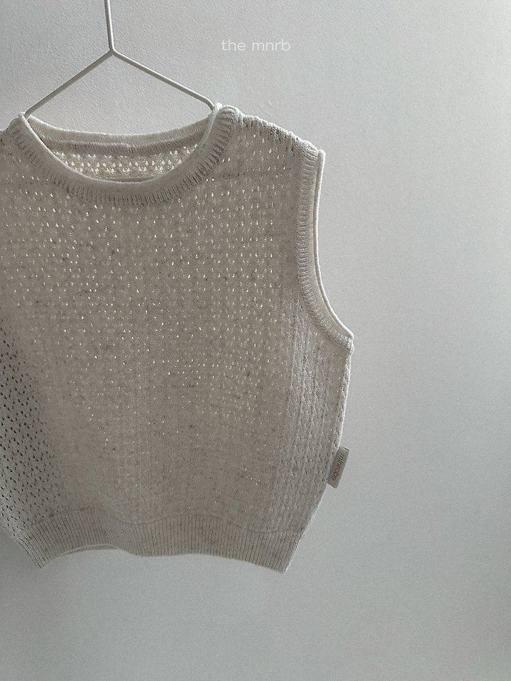 Mini Robe - Korean Baby Fashion - #babyfashion - Eyelet Knit Vest - 10