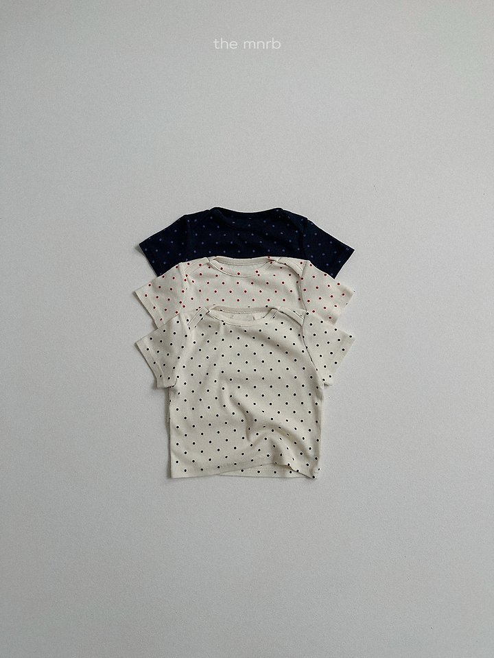 Mini Robe - Korean Baby Fashion - #babyfever - Little Dot Short Sleeve Tee - 3
