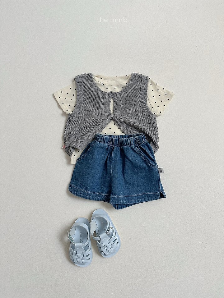 Mini Robe - Korean Baby Fashion - #babygirlfashion - Button Knit Vest - 12