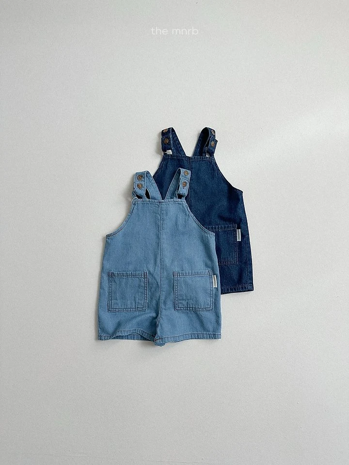 Mini Robe - Korean Baby Fashion - #babygirlfashion - Washed Denim Overalls - 3