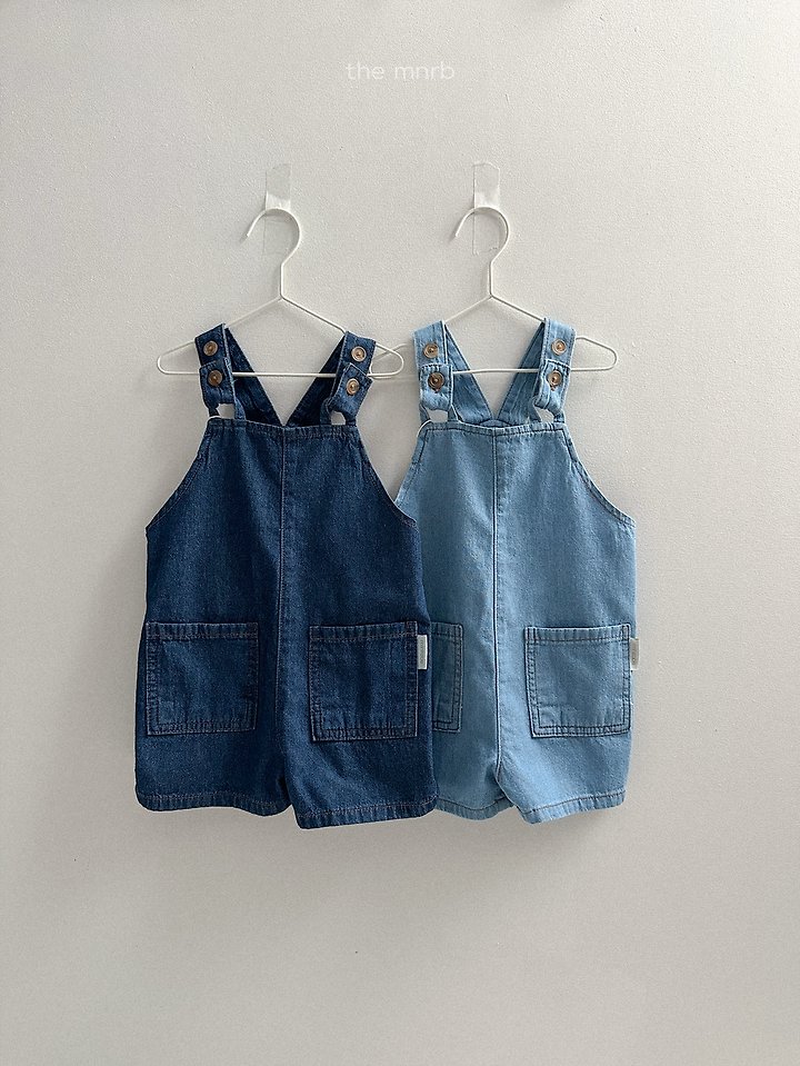 Mini Robe - Korean Baby Fashion - #babyoninstagram - Washed Denim Overalls - 5
