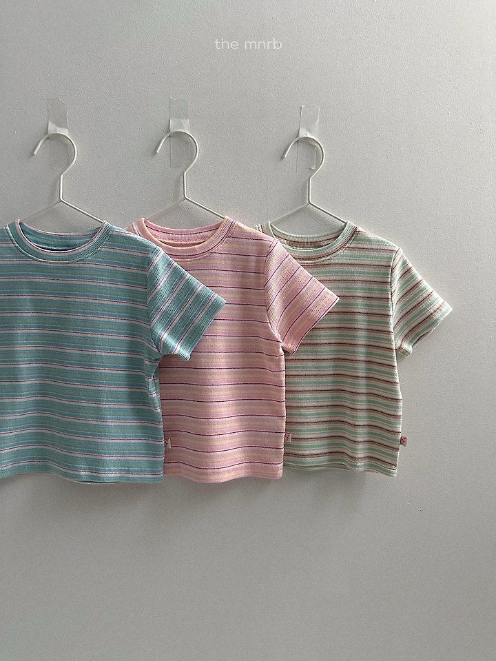Mini Robe - Korean Baby Fashion - #babyoninstagram - Kiki Stripe Short Sleeve Tee - 4